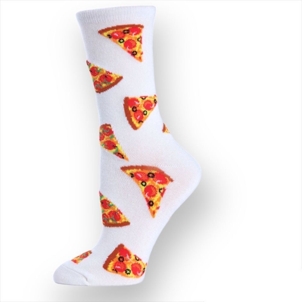 MeMoi Pizza Slice Sustainable Eco Friendly Crew Socks